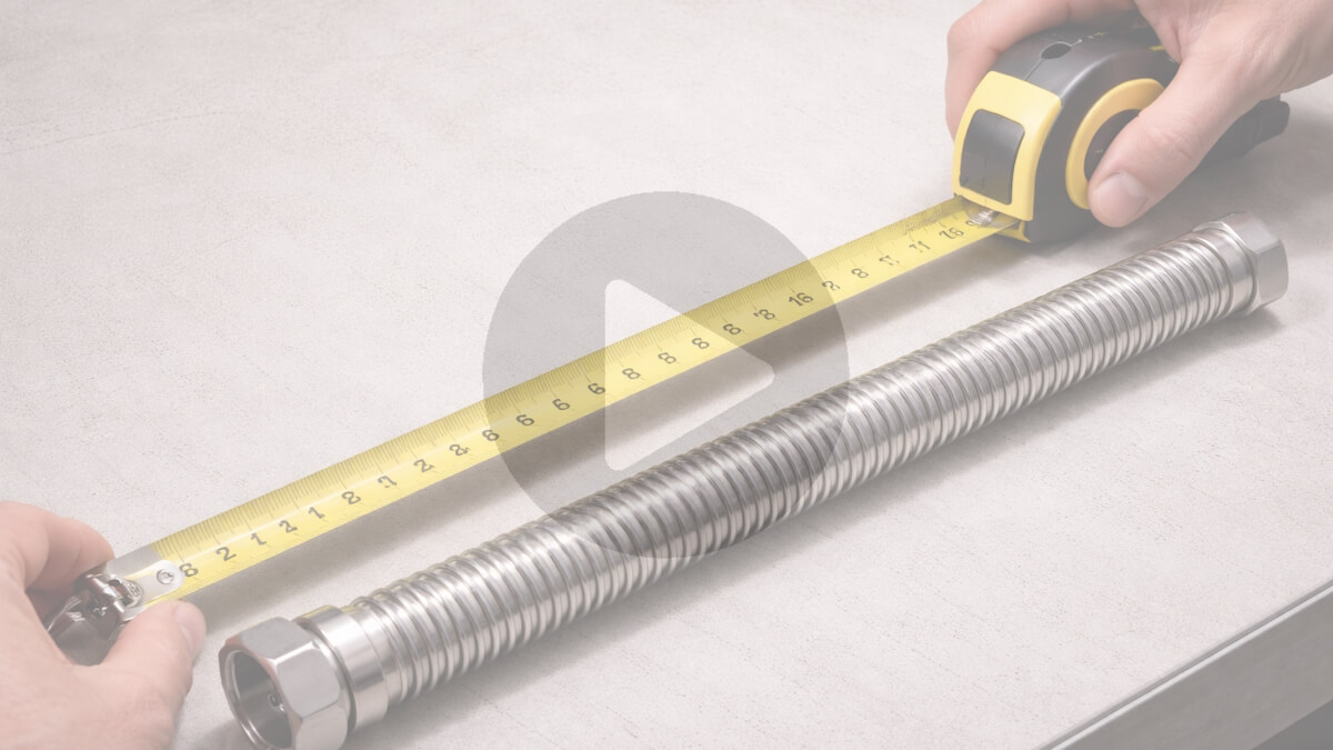 вимірювання довжини шлангу для газу