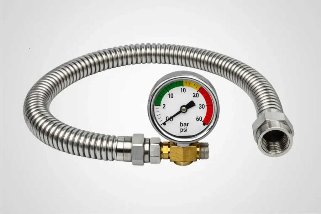 тиск гофрованих шлангів та металорукавів з нержавіючої сталі